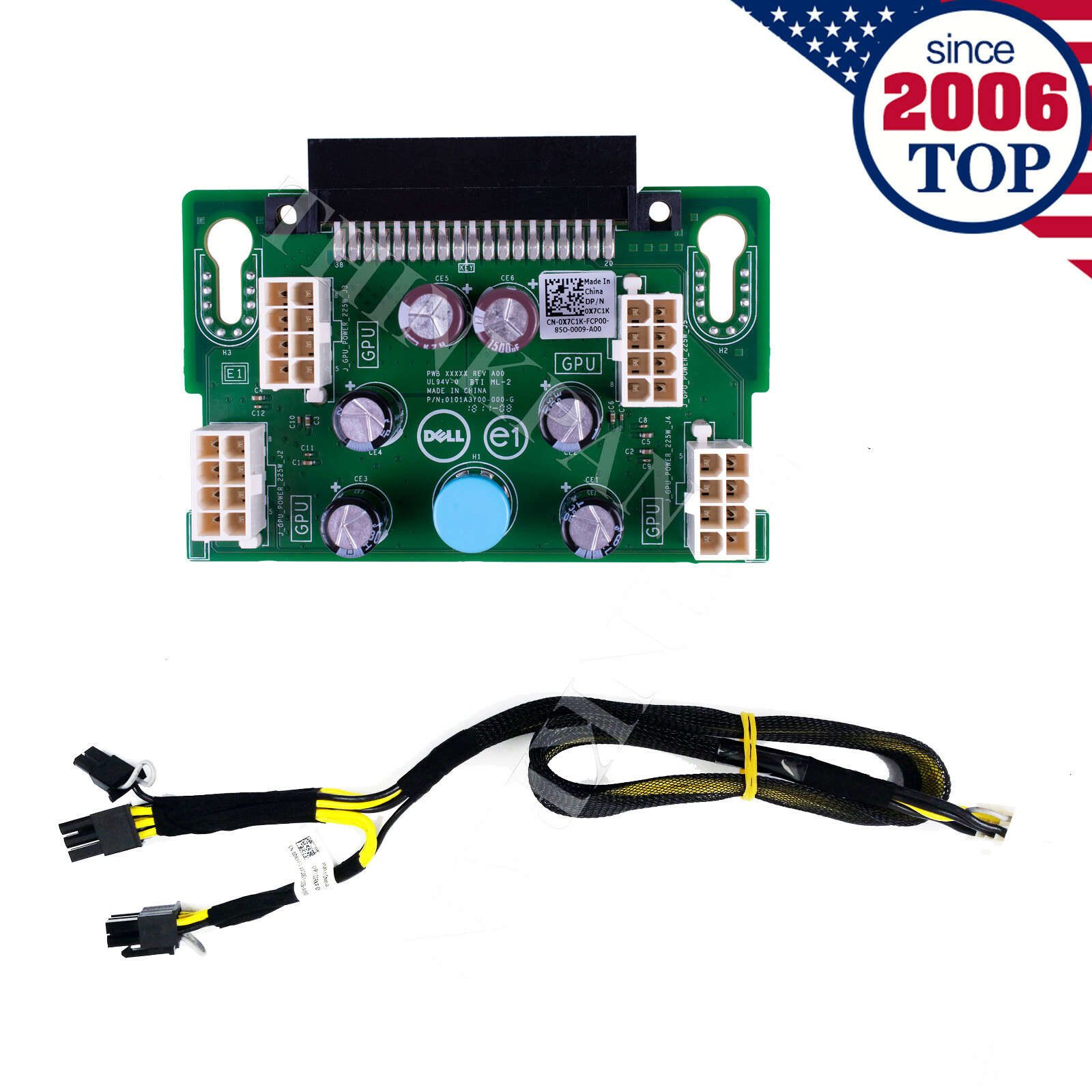 Dell Poweredge T620 T630 T640 GPU Power Supply Expansion Board X7C1K with Cable