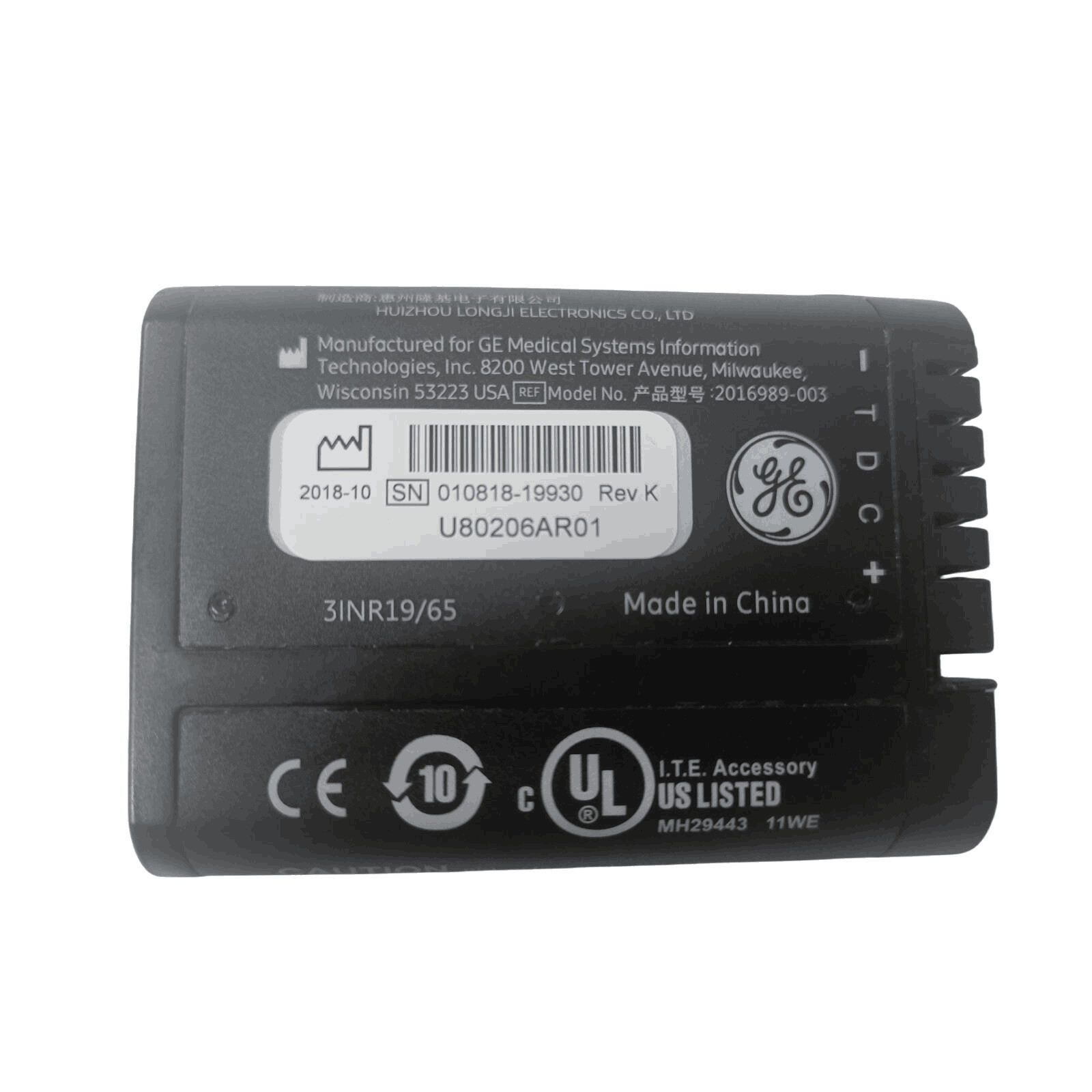 Genuine 2016989-003 Battery for GE Healthcare 2016989-002 2016989 042219-01507