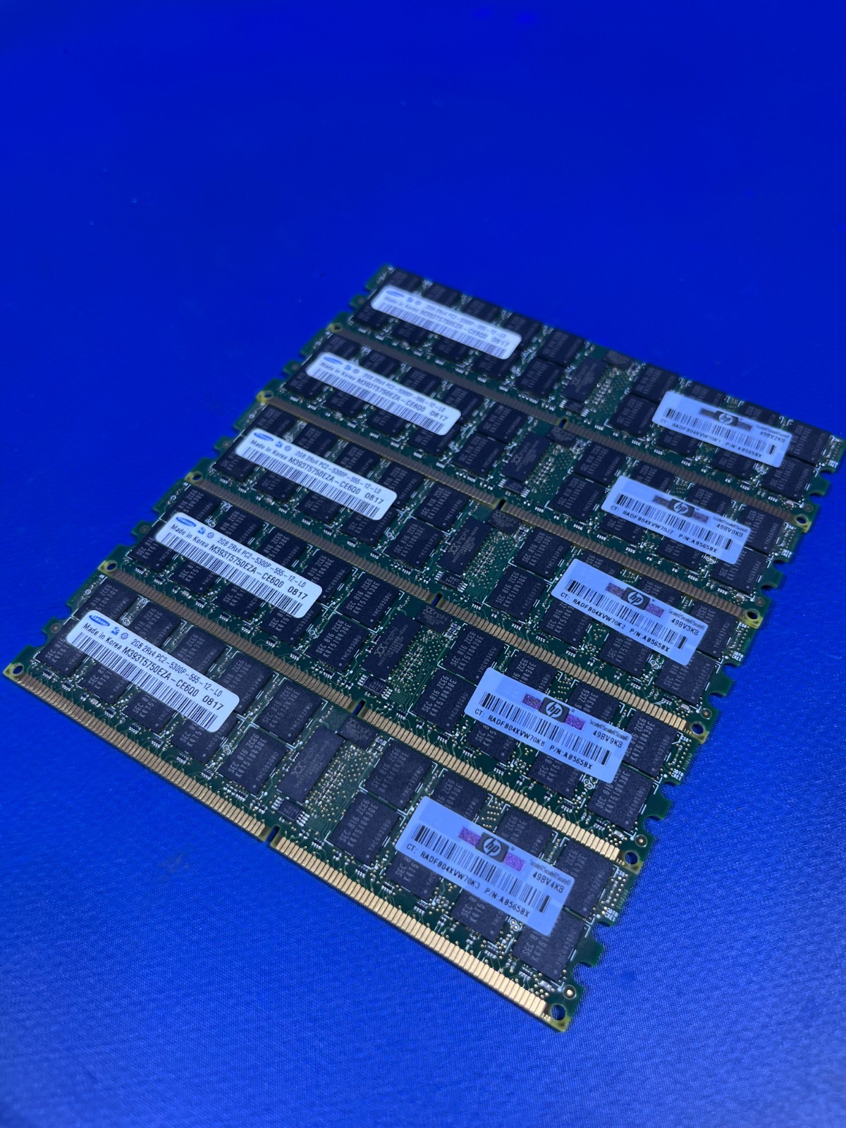 SAMSUNG 2GB 2Rx4 PC2-5300P-555-12-LO DDR2 RAM MEMORY LOT OF 5