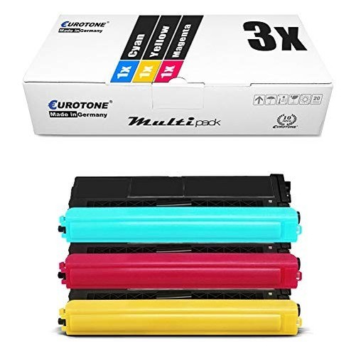Eurotone 3x Cyan Laser Toner Cartridge Compatible with Brother TN423