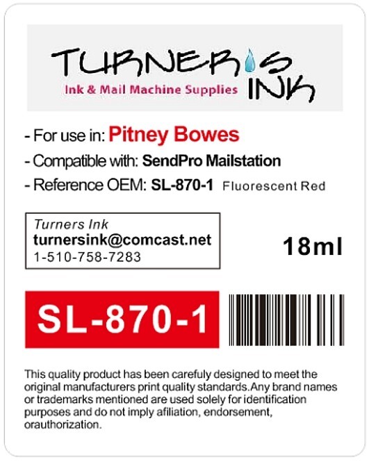 Pitney Bowes® SL-870-1 for SendPro Mailstation USPS Approved Red Ink Cartridge