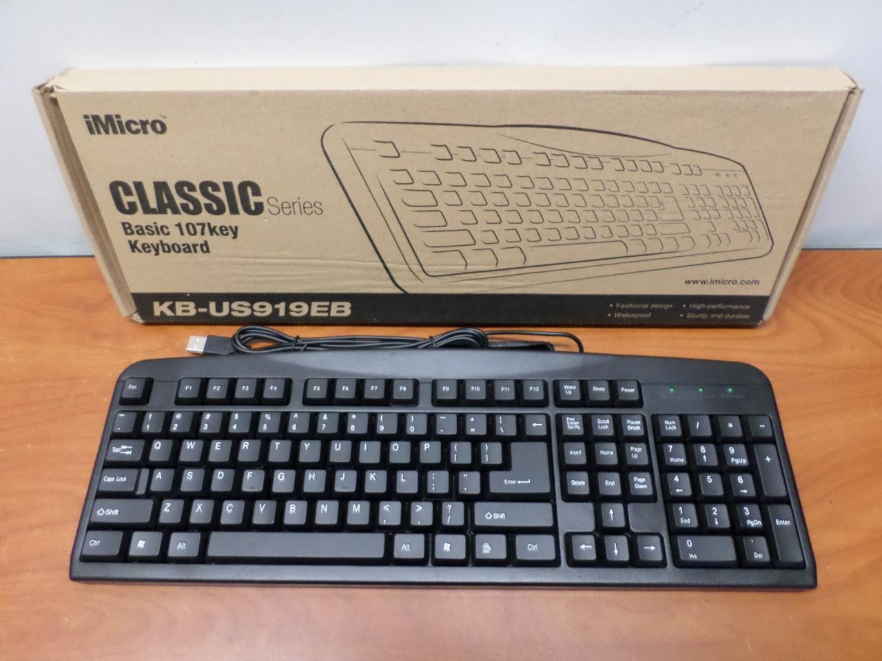 iMicro KB-US919EB Classic Series Basic 107 Key USB Wired Keyboard