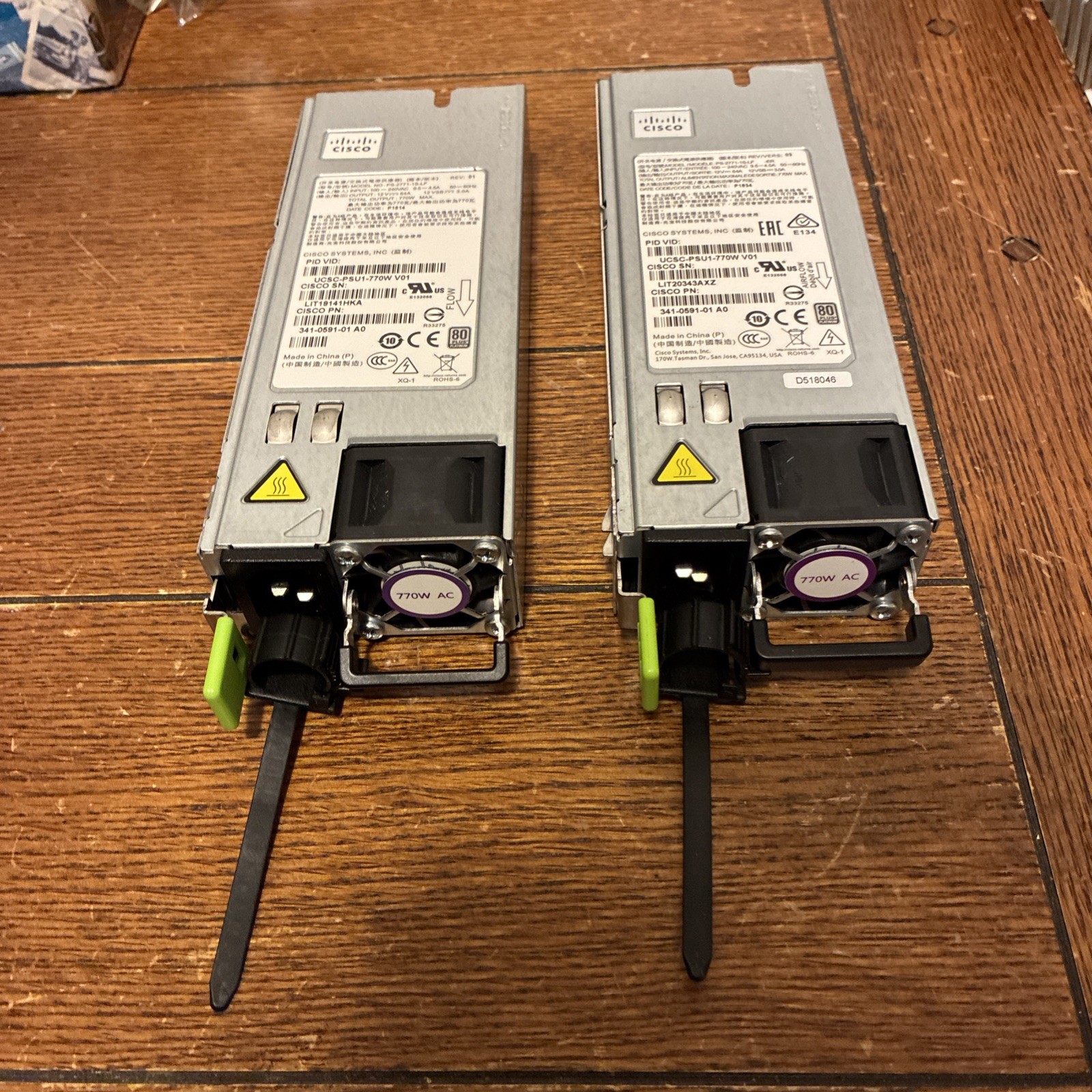 Cisco UCSC-PSU1-770W 770W Server Power Supply 341-0591-01 Lot of 2