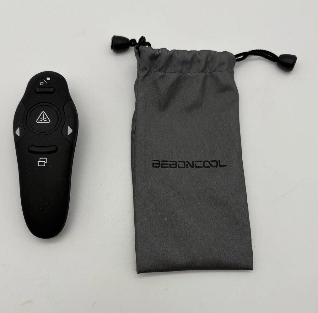 Beboncool Black Wireless Presenter 2.4GHz Ergonomic Button D100-US