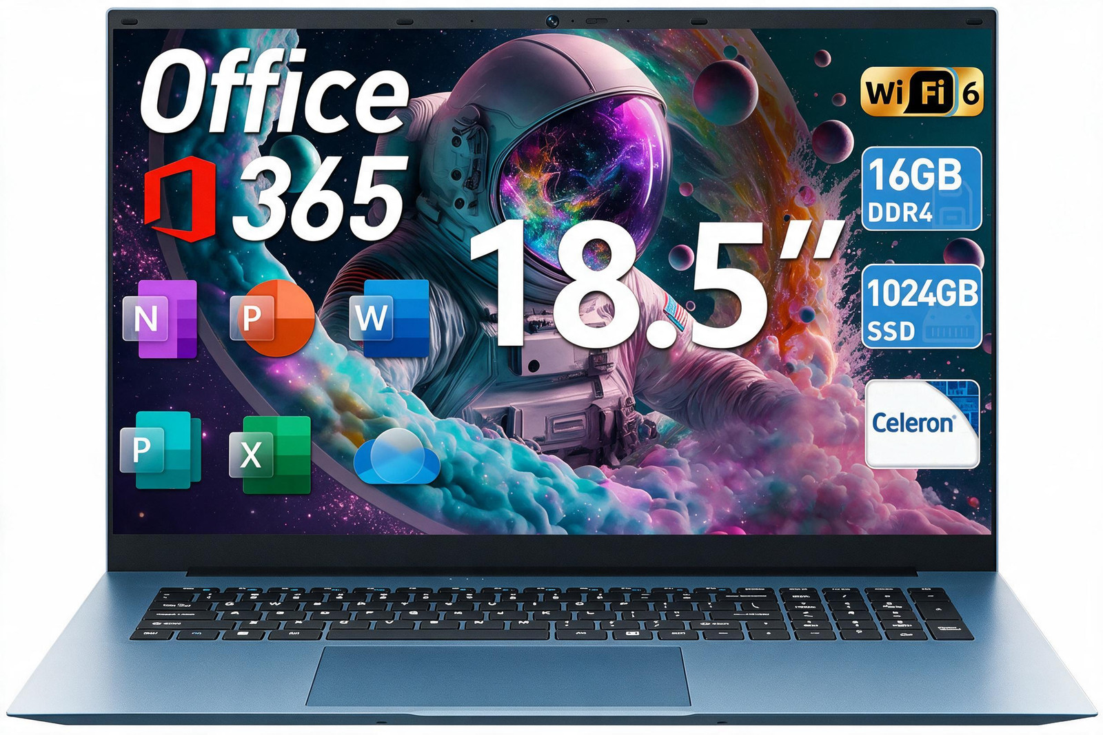 SGIN 18.5" Laptop 16GB 1TB SSD Win11 Pro FHD IPS Display WiFi 6 BT 5.2 Notebook