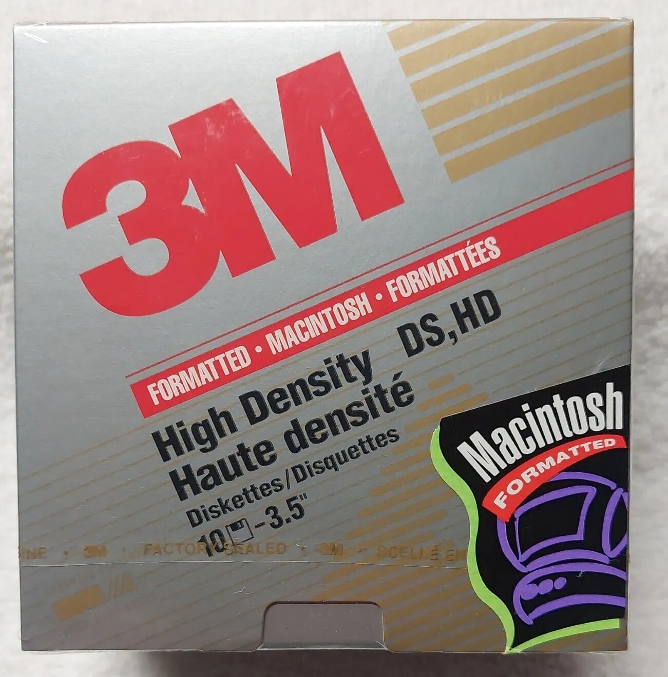 1 Sealed 10Packs Imation 3M High Density DS HD 1.40MB  MACINTOSH FORMATTED NIB
