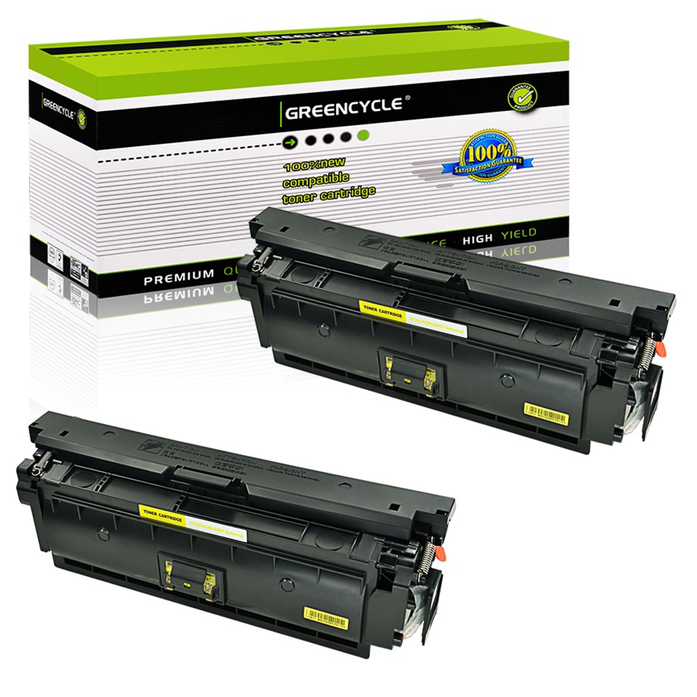 2PK CF362X Yellow Toner Cartridge Compatible with HP 508X LaserJet MFP M577dn M5