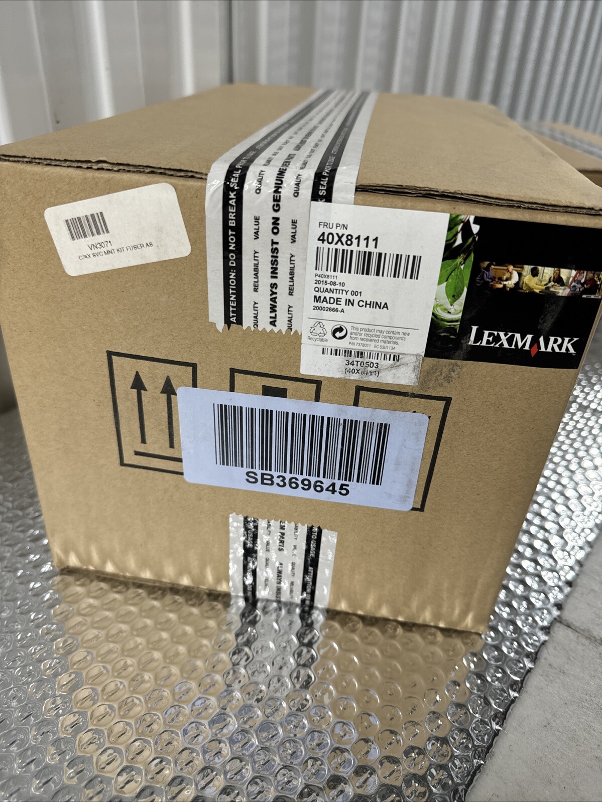 Genuine Lexmark 40X8111 Fuser Maintenance Kit.High Voltage 220 V.