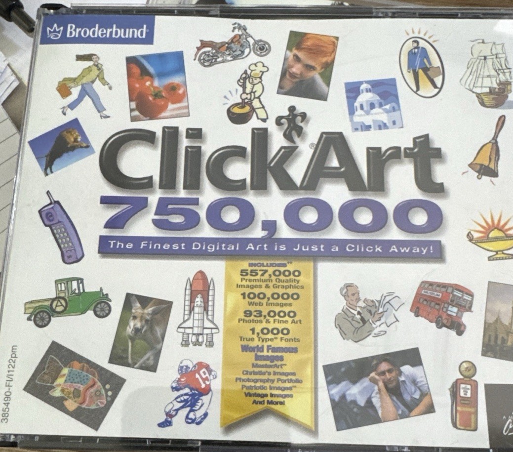 Click Art 750,000 PC CD ROM-VERY RARE( Broderbund)