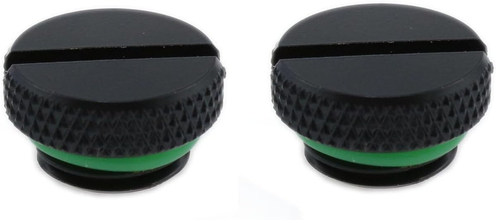 Black G 1/4 Inch Plug Fittings with Green O- Ring Water Stop Plug for Computer W