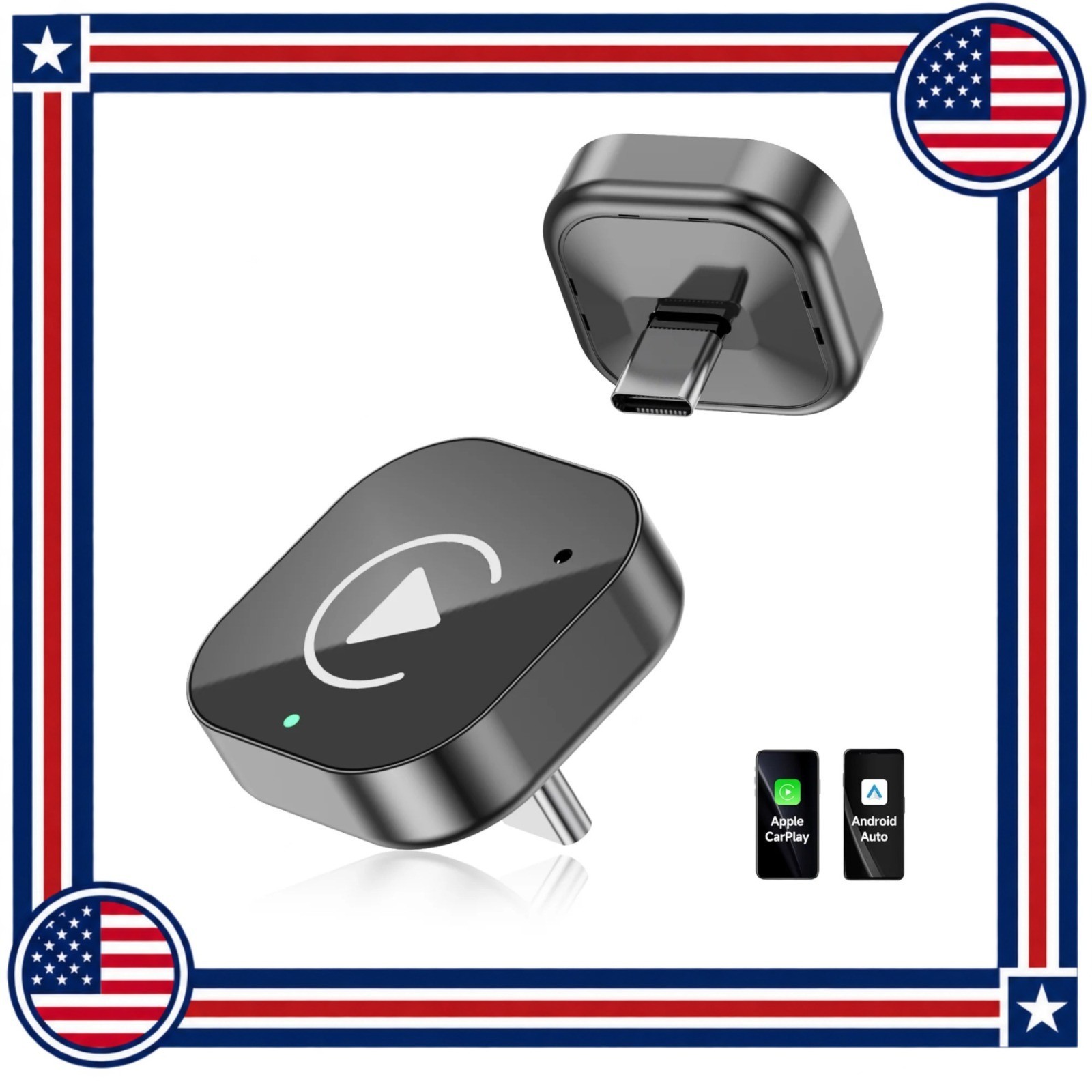 Spedal 2 in 1 Wireless CarPlay Android Auto Dongle USB-C Adapter Plug and Play