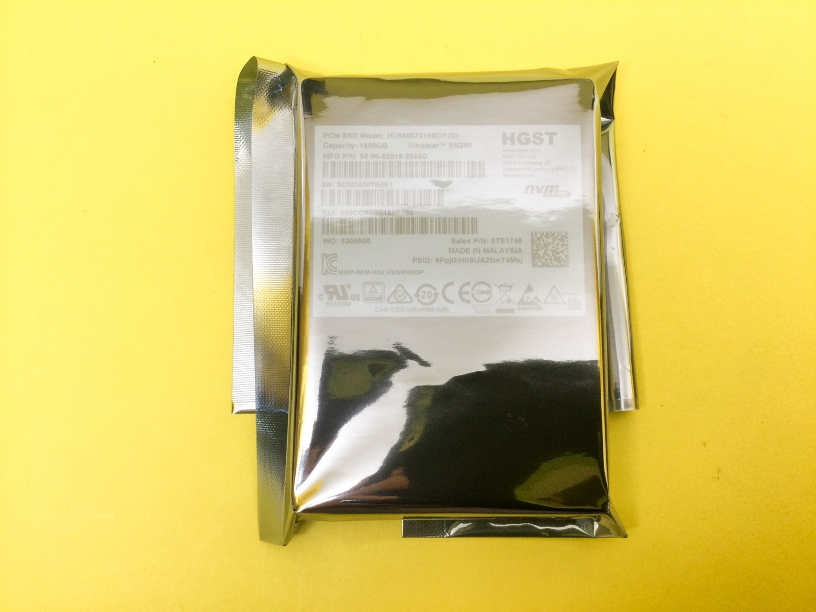 WD HGST Ultrastar SN200 1.6TB PCIe NVMe 2.5in SSD HUSMR7616BDP301 New