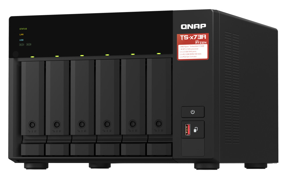 QNAP TS-673A-8G AMD Ryzen quad-core 2.2 GHz 2.5GbE NAS Storage System
