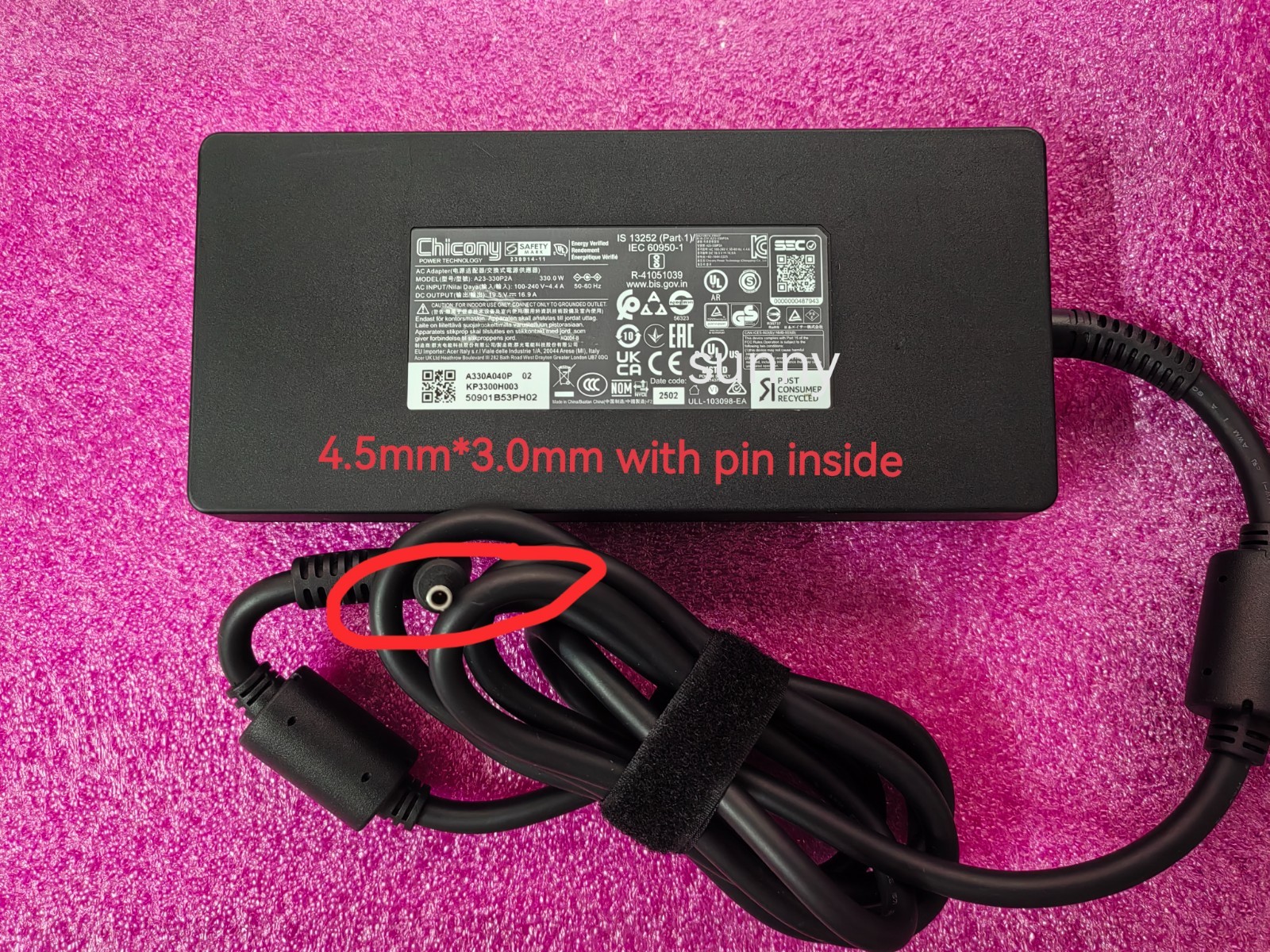 Original 2025 Chicony 19.5V 16.9A A23-330P2A 4.5mm Pin 330W AC Adapter 230914-11