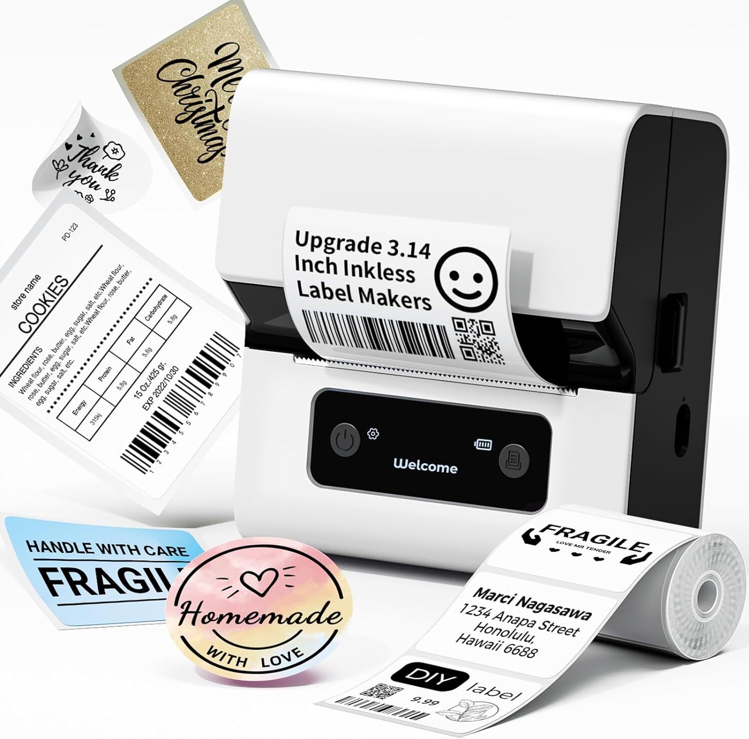 Phomemo M221 Label Maker Machine 3 Inch Portable Bluetooth Thermal Printer