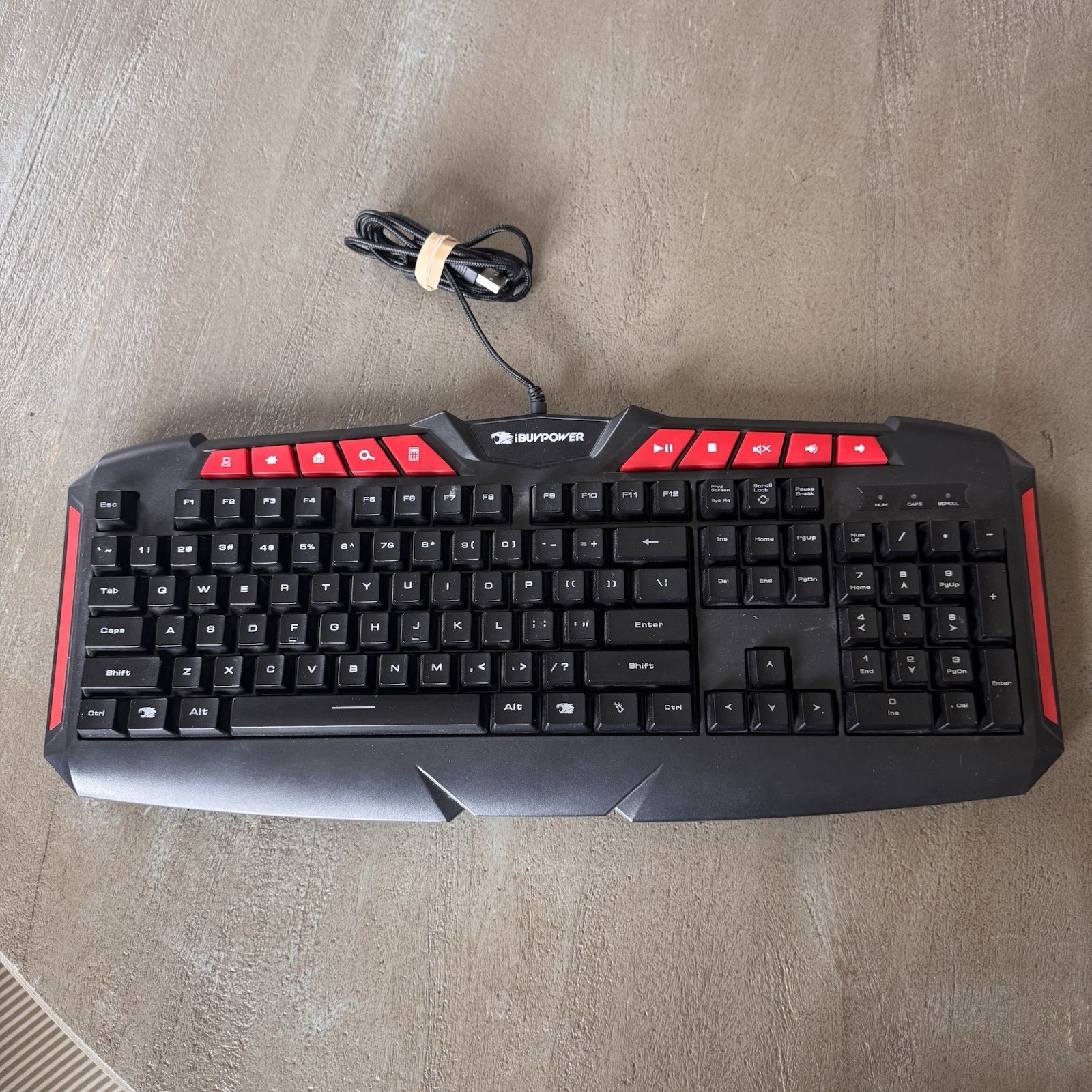 iBuyPower IBP-ARES M1-KB Gaming Keyboard Black Red Wired USB Enhanced Keys