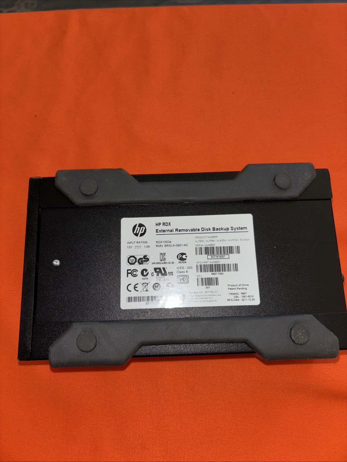 Hewlett Packard Enterprise HPE RDX 1000e External Removable Disk Backup System