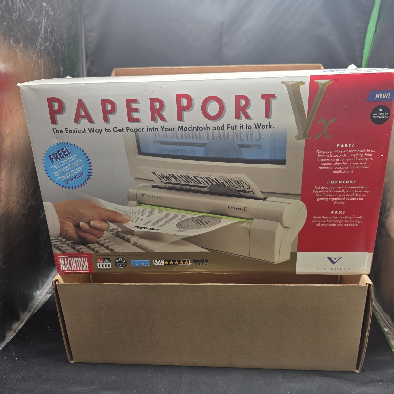 Open Box Visioneer Paperport Vx Portable Desktop Scanner Sheetfed Windows 95 Vtg