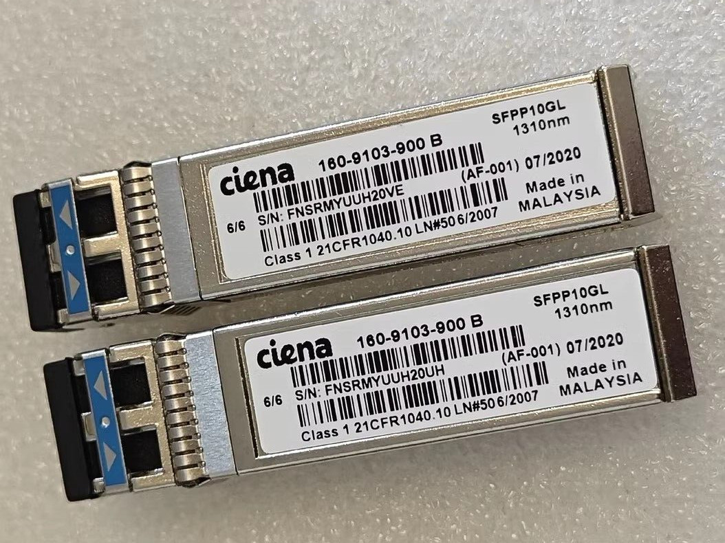 2pcs Ciena 160-9103-900 B SFP+ 10G 10km 1310nm SMF LC SFPP10GL TRANSCEIVER