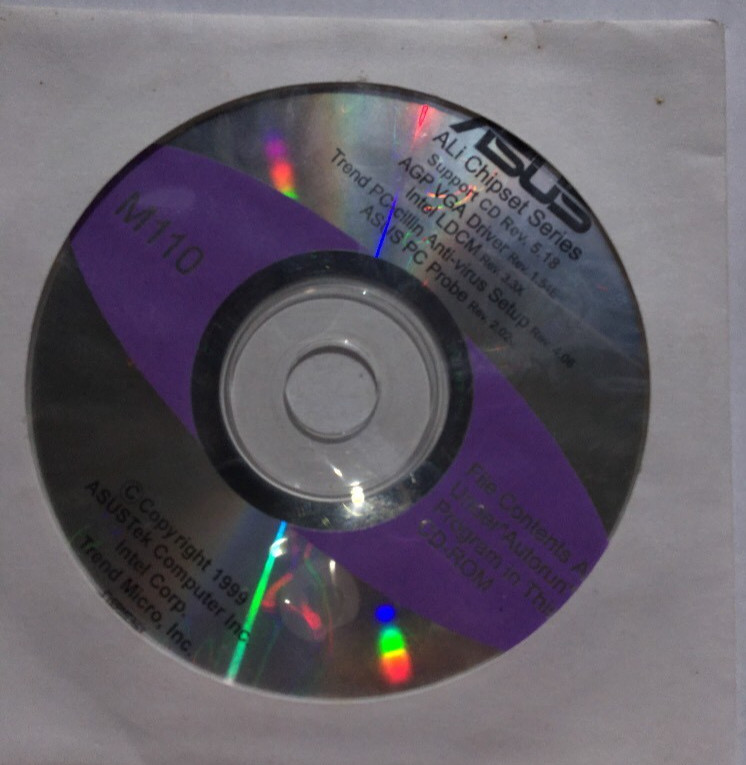 ASUS ALI Chipset Series M110 Support CD Rev5.18-TESTED RARE VINTAGE-SHIPS N 24HR