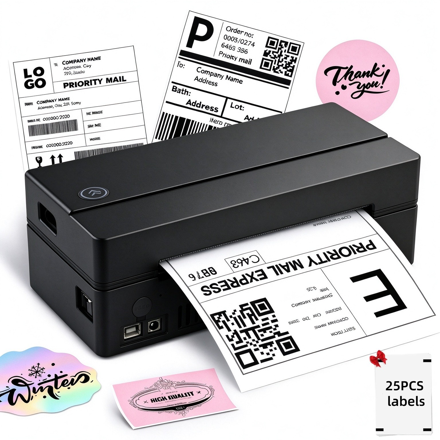 Commercial Grade Thermal Printer, Wireless 4x6 Thermal Label Printer, High-Speed