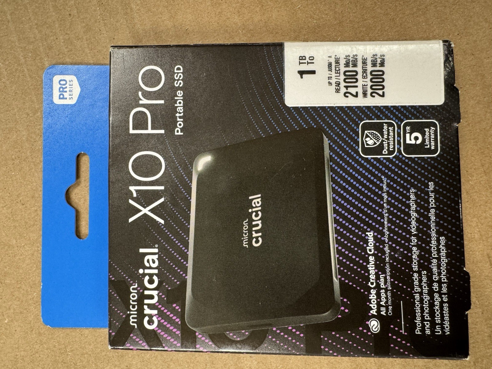 Crucial - X10 Pro 1TB USB-C External SSD - Black  CT1000X10PROSSD9-