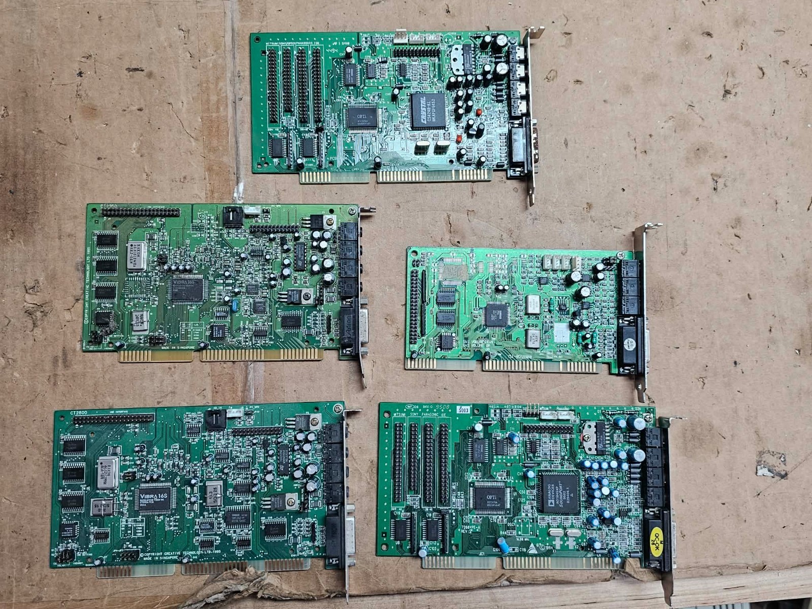 5x Lot Vintage Retro Gaming ISA Yamaha Sound Cards Creative Opti Vibra Yamaha