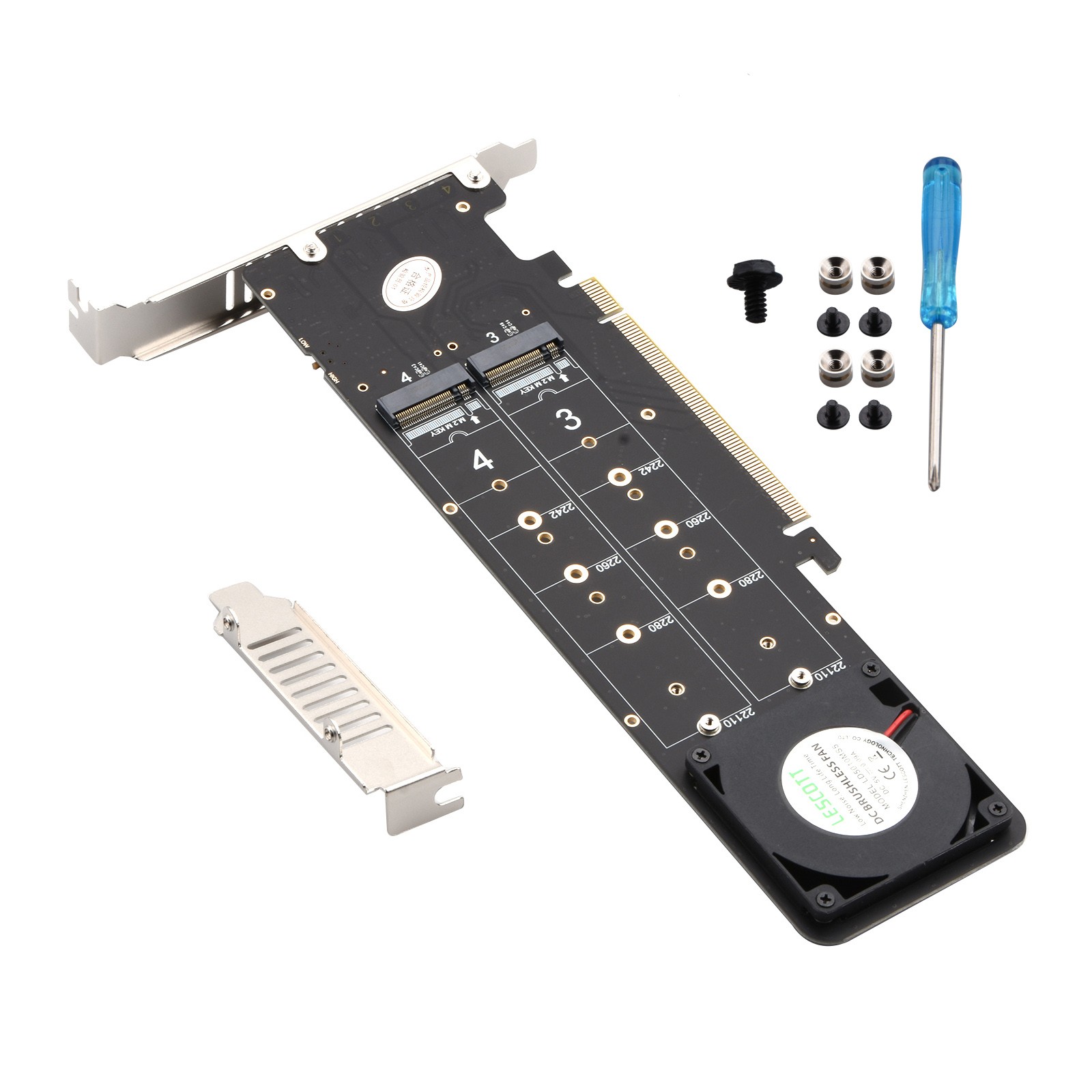 New Supports 4 Nvme M.2 SSD Expansion Split Card PCIE 4.0 x16 4 x 32Gbps