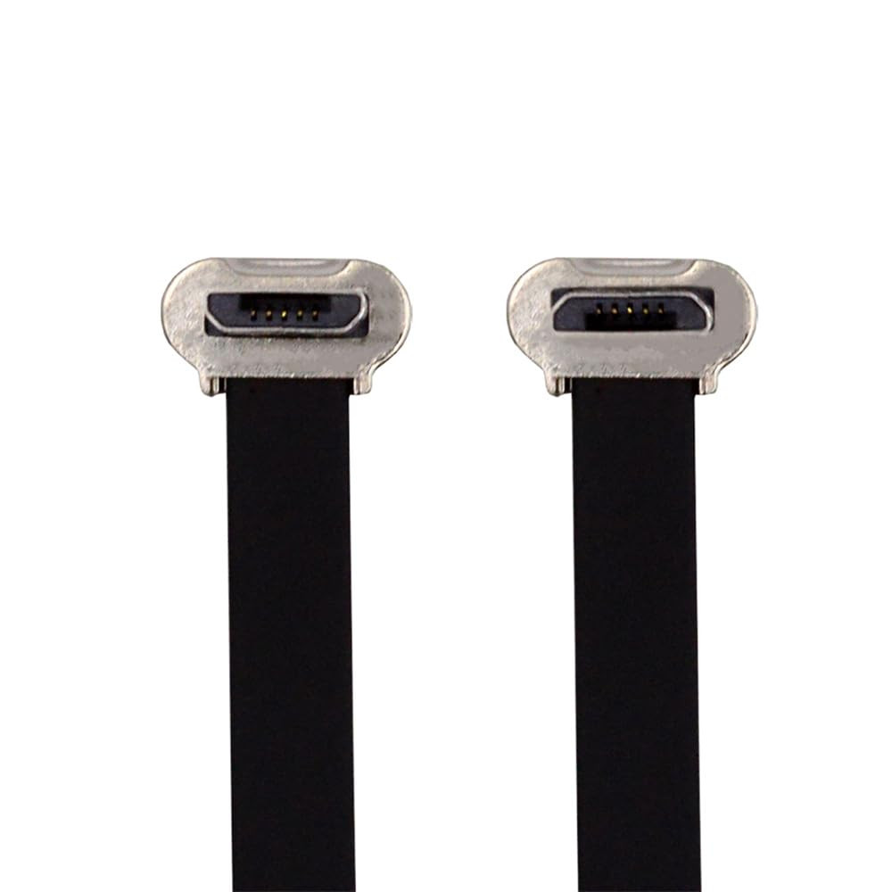 90 Degree Micro USB2.0 Male to Micro USB Male 5Pin Ultra Slim Flat Data Charging