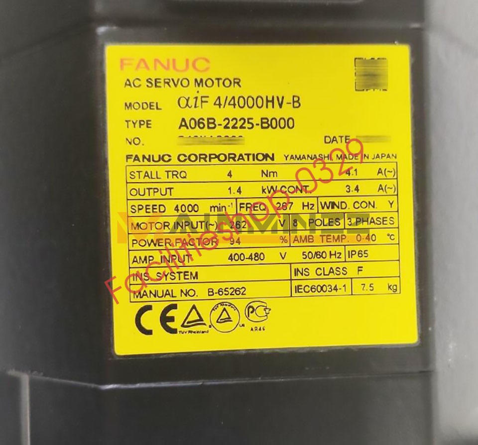 ONE FANUC SERVO MOTOR A06B-2225-B000 A06B2225B000 NEW DHL/FedEx