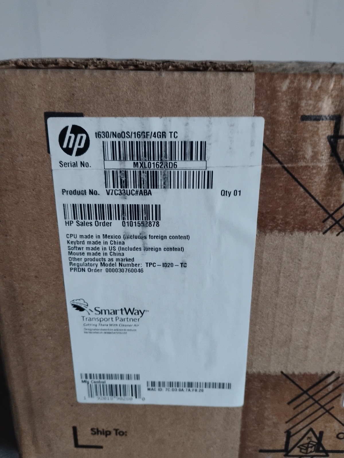 New HP T630 Thin Client BIOS LOCKED 4GB 16GB SSD Linux eLux 5.4.2-2 V7C33UC#ABA
