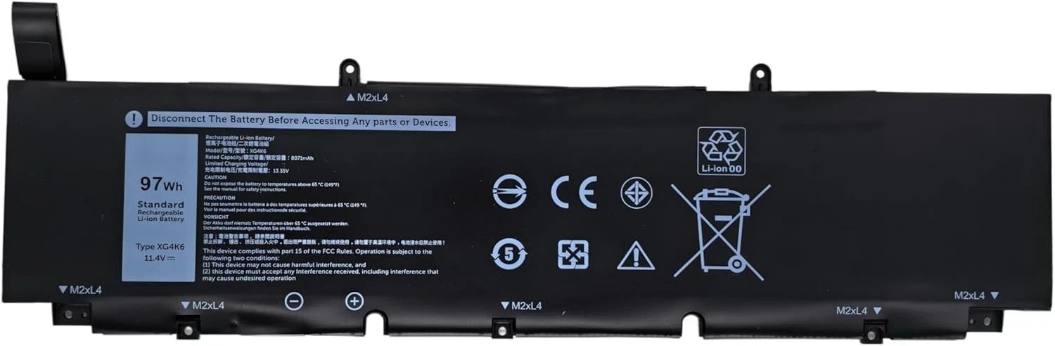 6-CELL 97Wh XG4K6 Battery For Dell XPS 17 9700 9710 9720 9730 Precision 17 5750