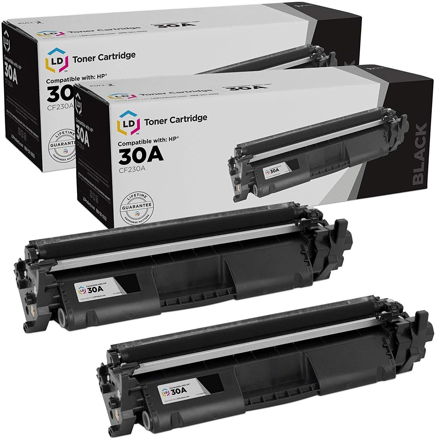 LD 2PK Compatible Replacement for HP 30A / CF230A Black Laser Toner Cartridge