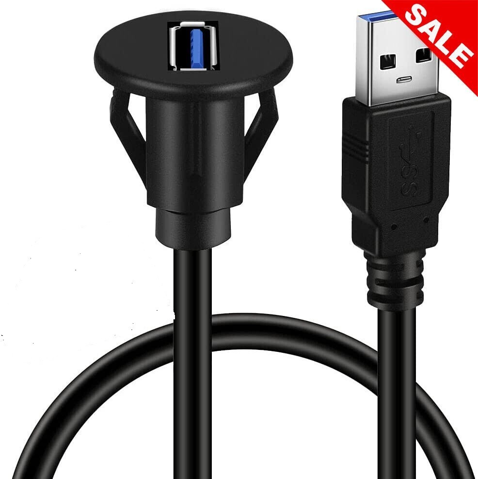 Soporte empotrado auxiliar para panel de salpicadero de coche, USB 3.0, cable