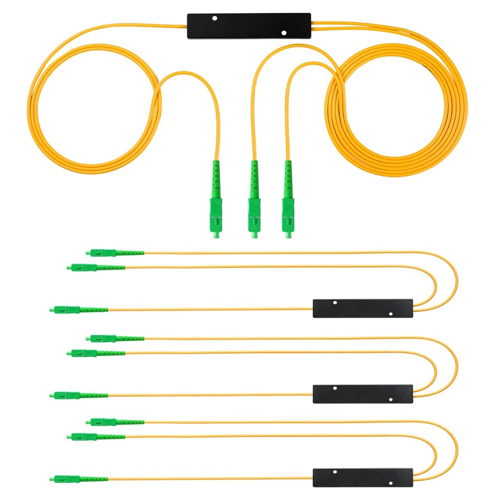 4PCS Fiber Optic Cable Splitter with 1 to 2 Distribution Channel 5050 Ratio W...