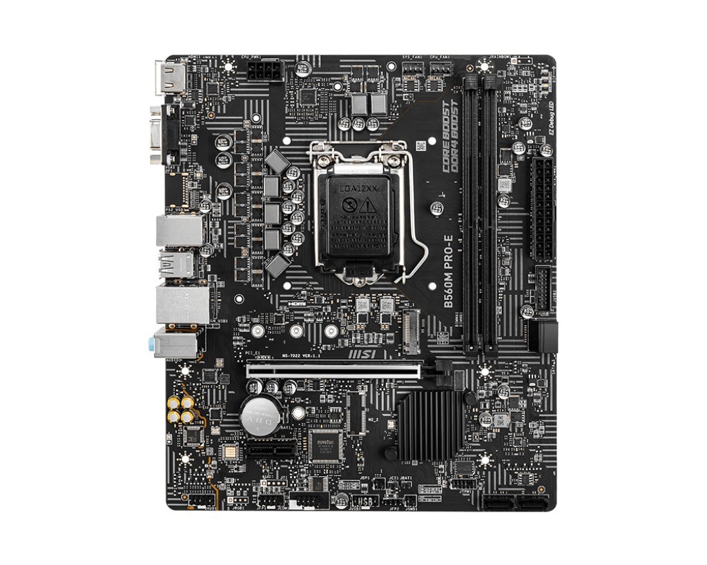 MSI B560M PRO-E Motherboard Intel B560 LGA 1200 DDR4 microATX M.2 VGA+HDMI Core