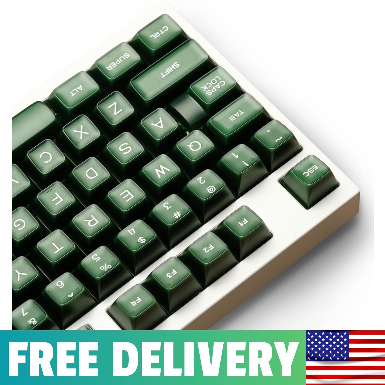 Emerald Jade Keycaps 142 Keys Double Shot PBT Keycaps RSA Profile Translucent