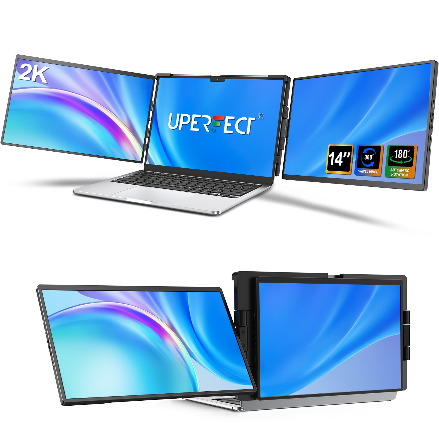 14 Inch Dual Monitor 2240x1400 USB C Monitor Portable Monitor for Laptop