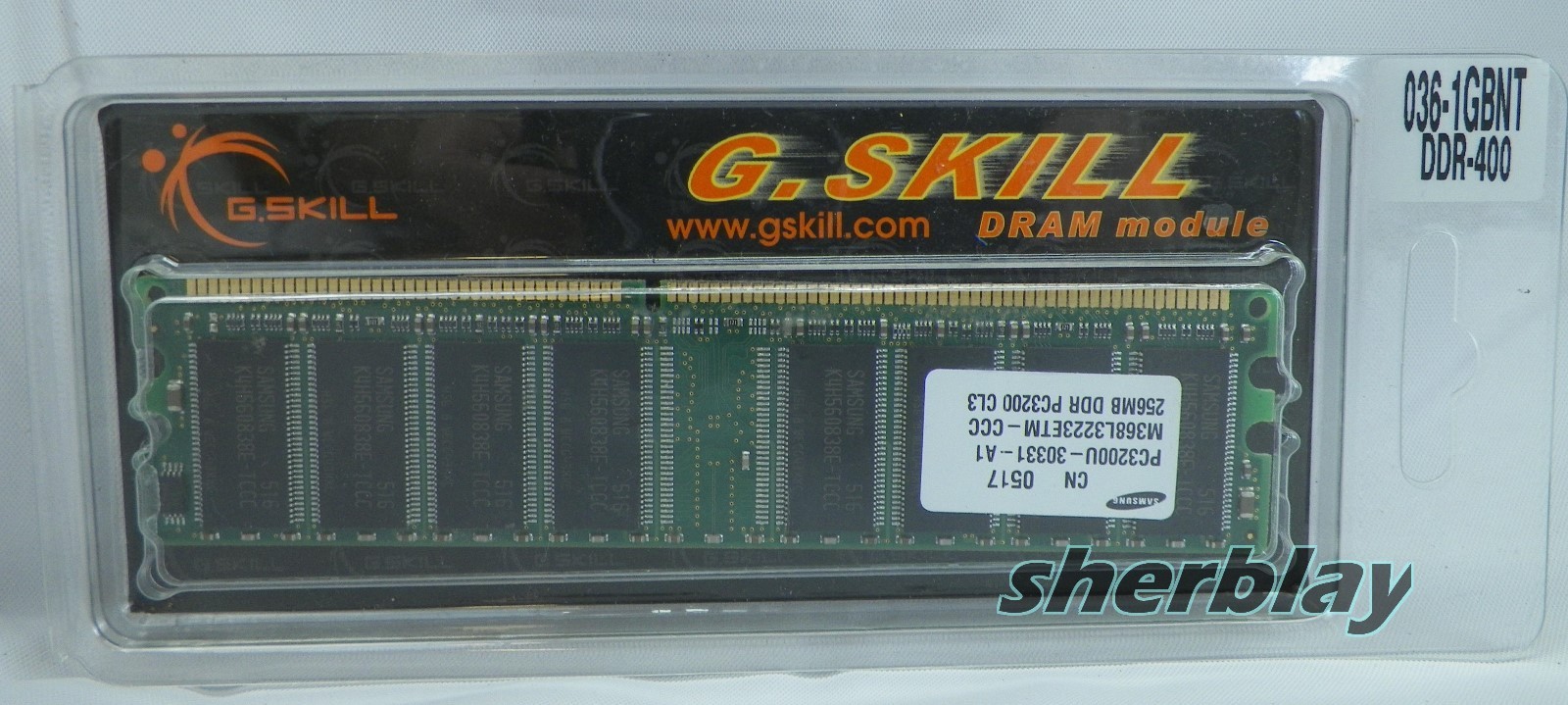 G SKILL DRAM Module Memory RAM  PC3200 CL3 256MB DDR