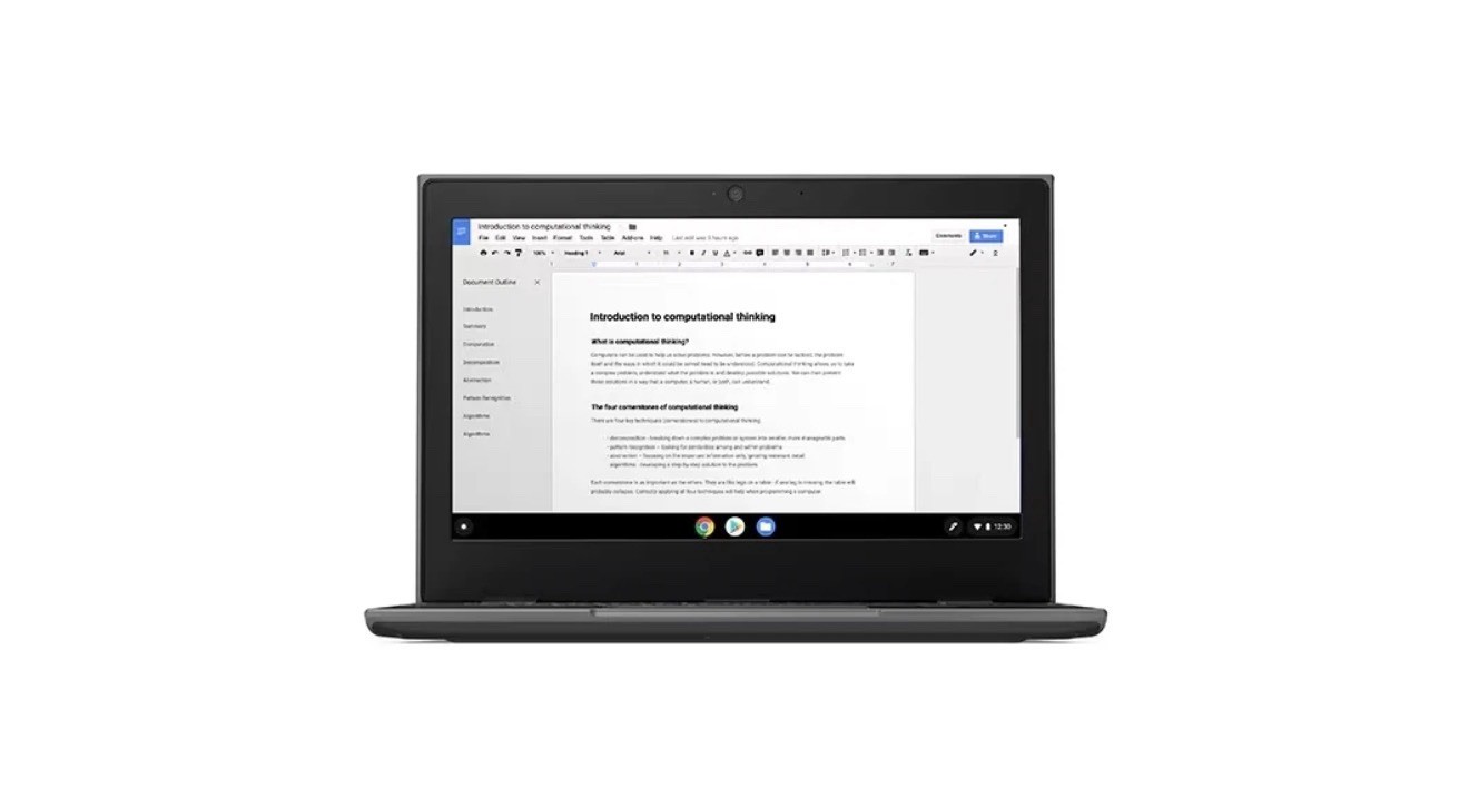Lenovo Chromebook 100e 2nd Gen 11.6'' (32GB SSD Intel Celeron) - No Power Cord