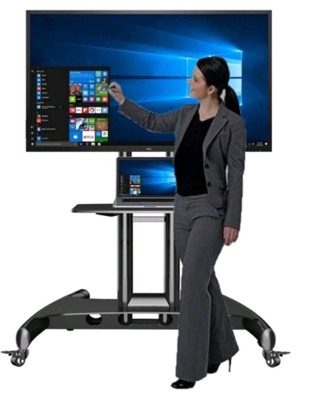 Dell C7017T 70" Interactive Touch Monitor TV 1080p FHD Rolling Cart, Remote, Pen