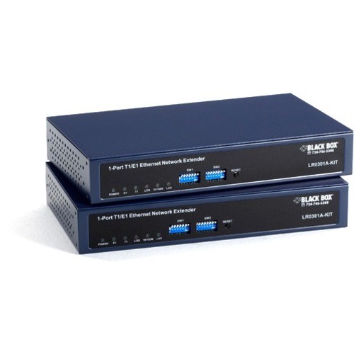 Black Box LR0300 Series Managed T1/E1 Fast Ethernet Extender Kit LR0301A-KIT