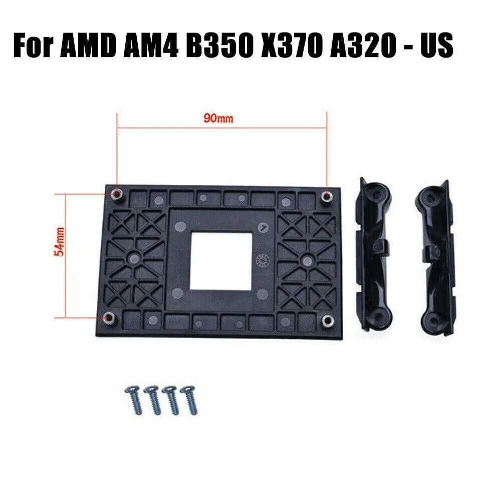 AMD AM4 CPU Cooler Retention Brackets Clips & Backplate B350 X370 A320 90x54mm