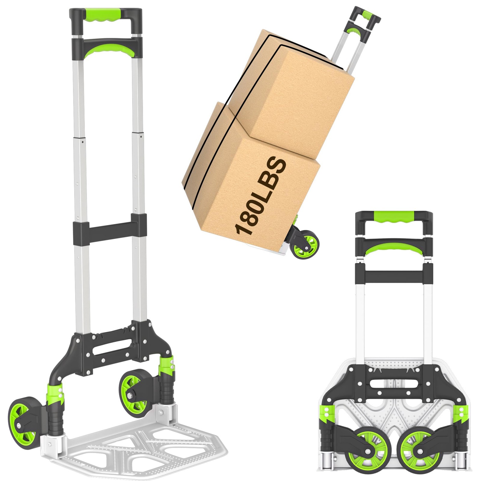 Folding Hand Truck 180lb Lightweight Portable Dolly Cart Telescopic Handle Home