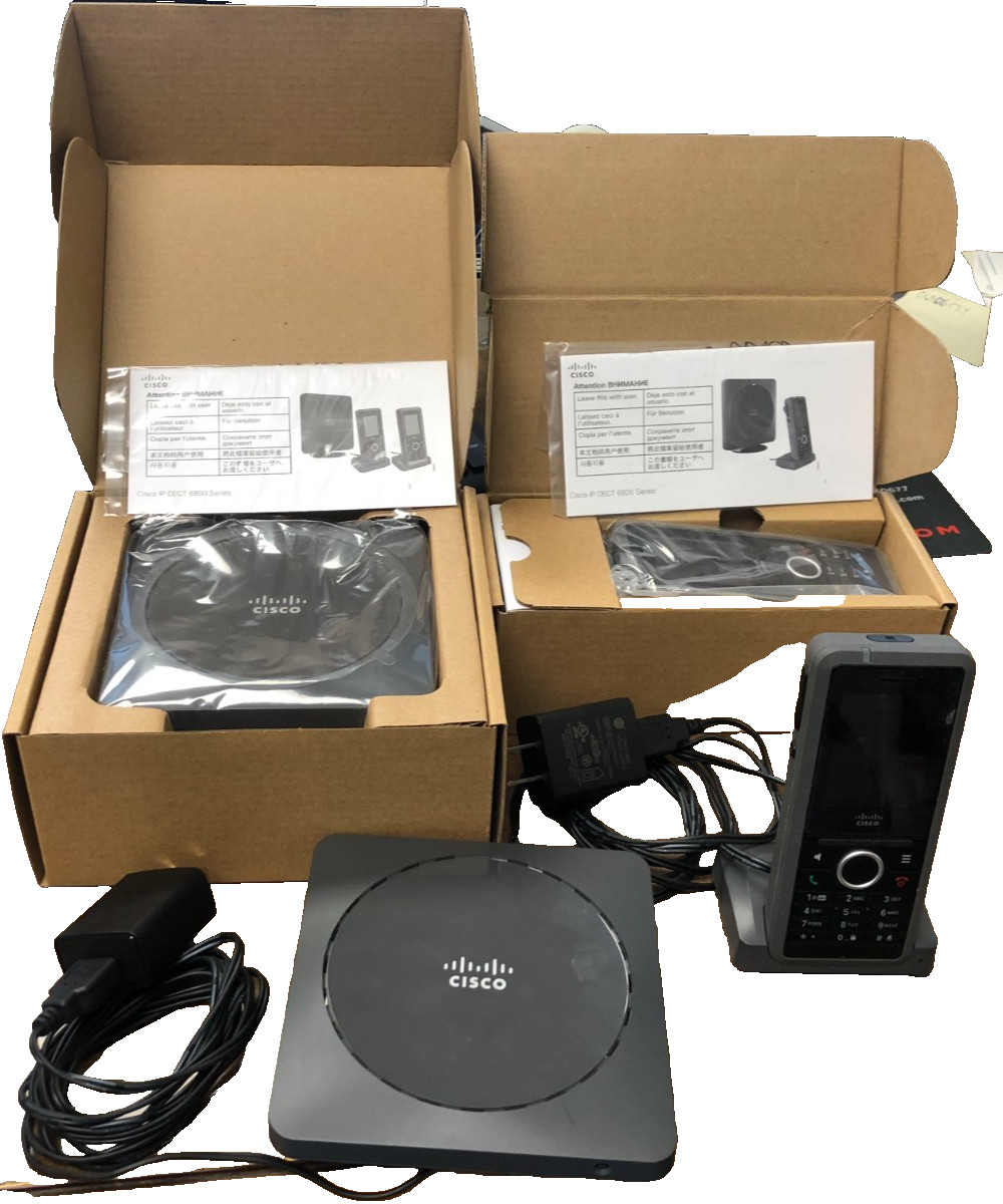 Cisco 6825 IP DECT Bundle with MultiCell Base CP68253PCBUNNA lot of 2 G1N
