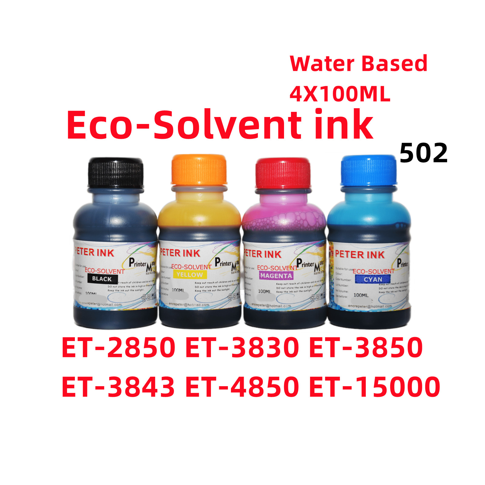Eco solvent ink bottles for ET 2850 3830 3850 3843 4850 15000 ET-15000 502