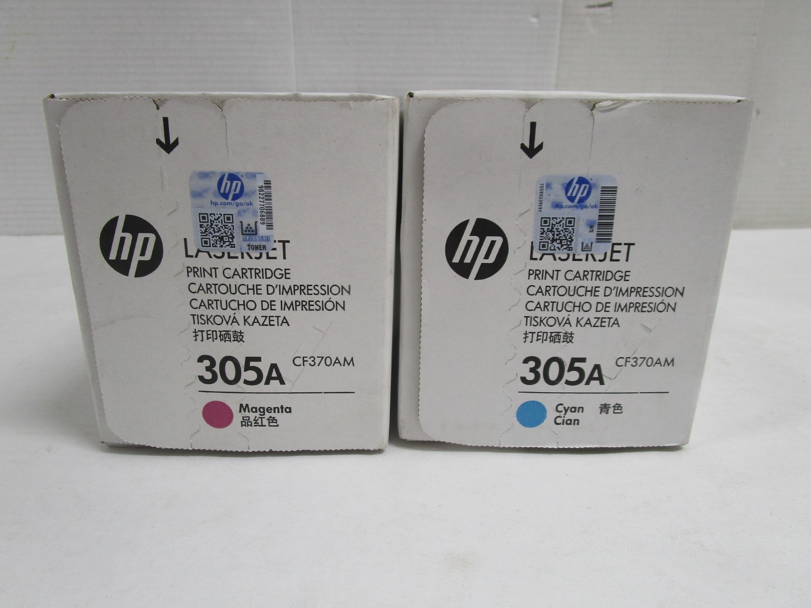 HP 305A Cyan Magenta Toner LaserJet Pro 300 M351 400 M451 LOT OF 2 NEW SEALED