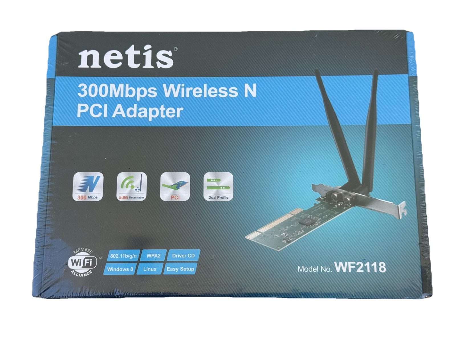 Netis WF2118 300Mbps Wi-Fi Wireless PCI Adapter Card NEW SEALED