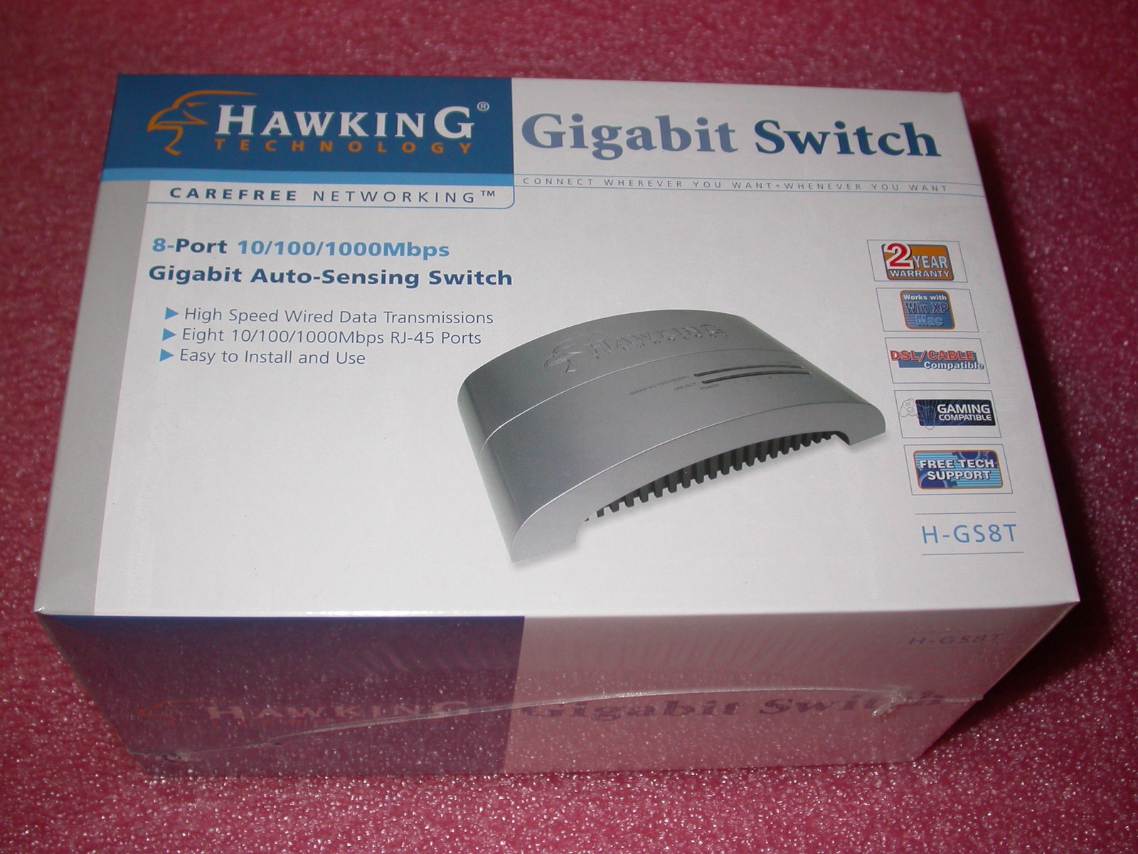 HAWKING TECHNOLOGY 8 PORTS 10/100/1000Mbps GIGABIT SWITCH RETAIL BOX H-GS8T