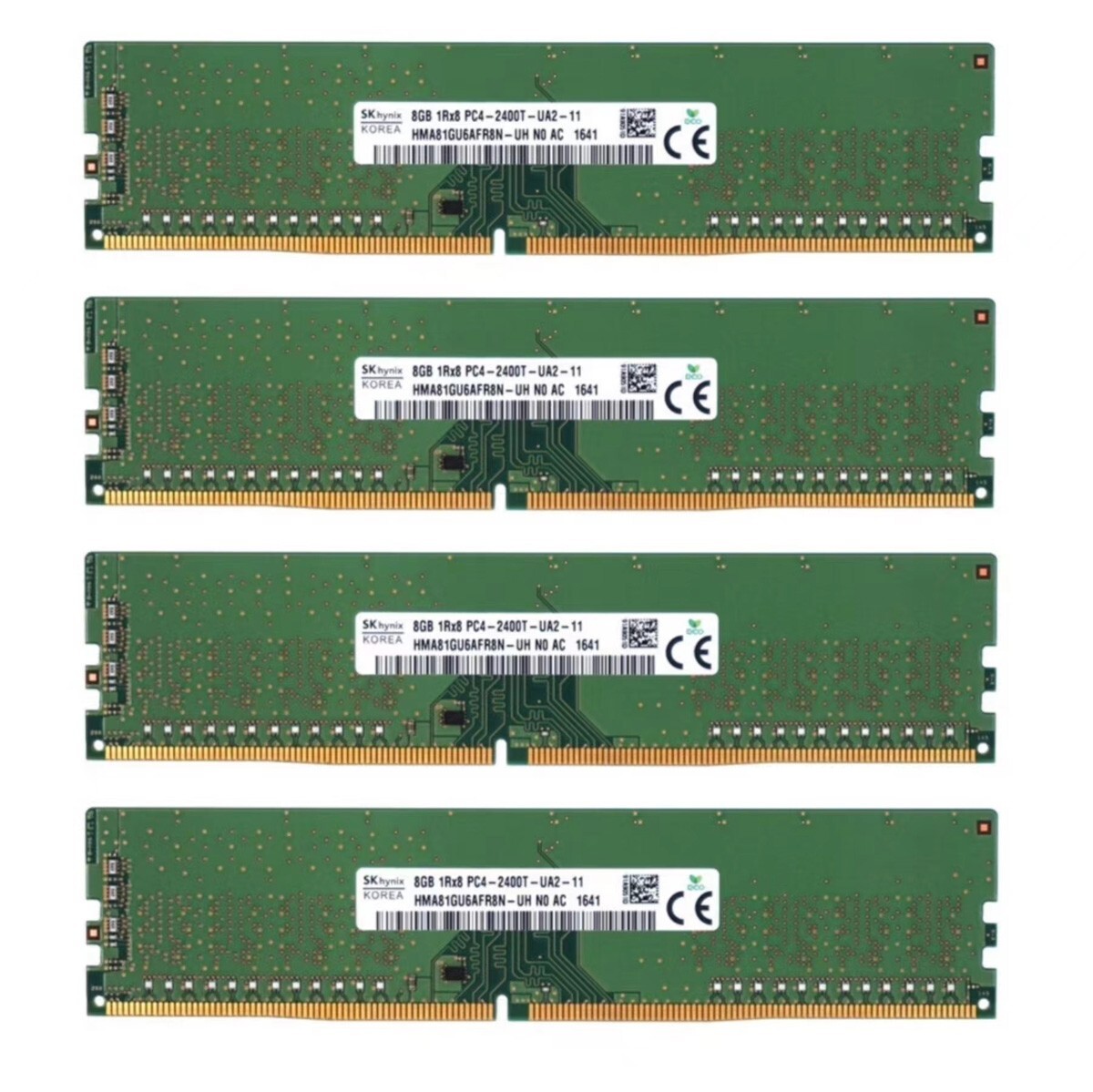 Hynix 32GB (4X8GB) DDR4 2400MHz PC4-19200 1RX8 UDIMM Memory Ram HMA81GU6AFR8N-UH